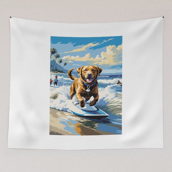 Item preview, Labrador shows off his surfing skills. designed and sold by Whose-sweat.