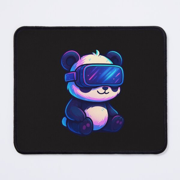 Item preview, Chibi Panda in VR Headset – Cute Neon Cyber Gaming Art designed and sold by ColorSplash123.