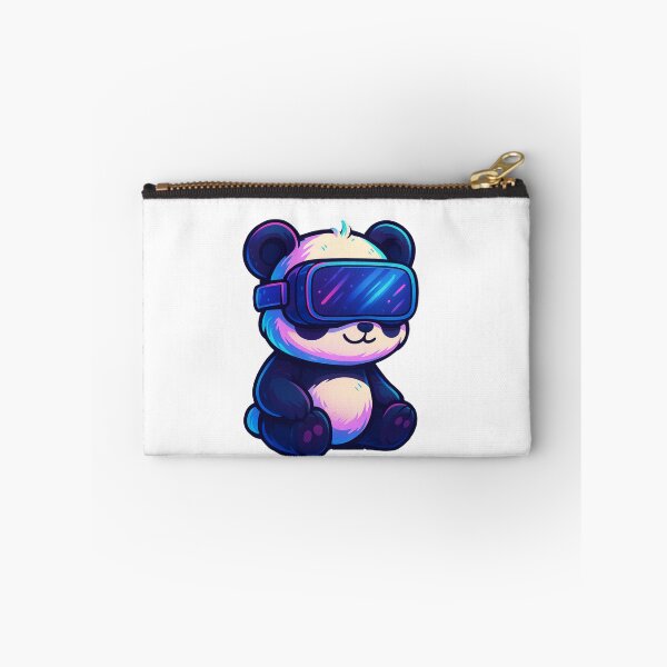 Item preview, Chibi Panda in VR Headset – Cute Neon Cyber Gaming Art designed and sold by ColorSplash123.