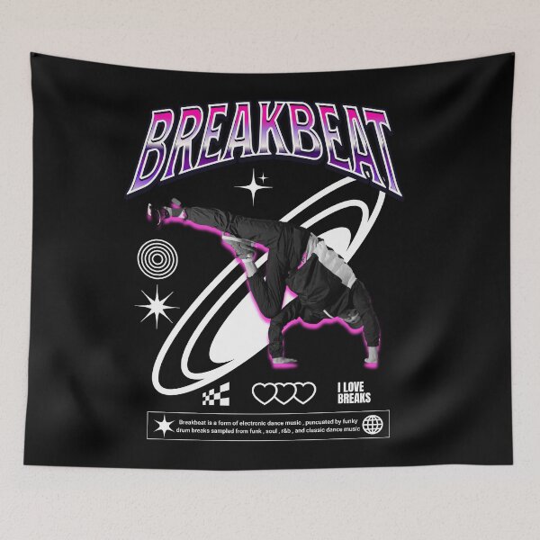 Item preview, BREAKBEAT - Breakdance Steez (White)  designed and sold by Discothreadz.