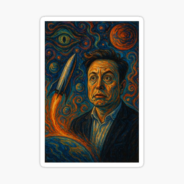 Item preview, Elon Musk in a Surreal Space Vision designed and sold by Drawniverse.