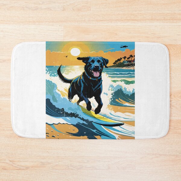 Item preview, Labrador shows off his surfing skills. designed and sold by Whose-sweat.