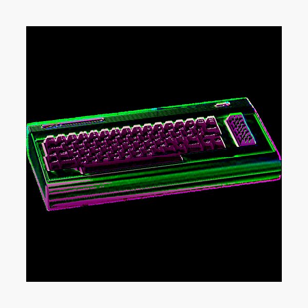 Vista previa del artículo con la obra «Commodore 64 de neón», diseñado y vendido por Jagaroth.
