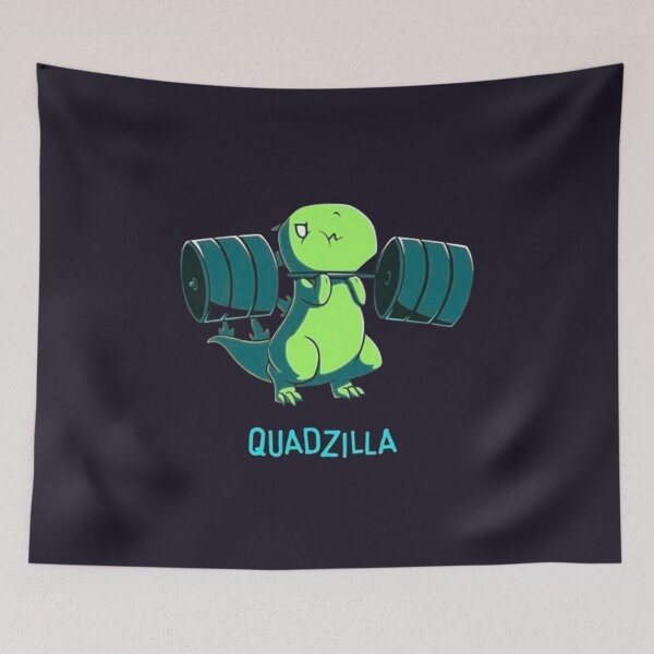 Item preview, QUADZILLA - Funny Cartoon Dinosaur in Gym designed and sold by Vicky021.