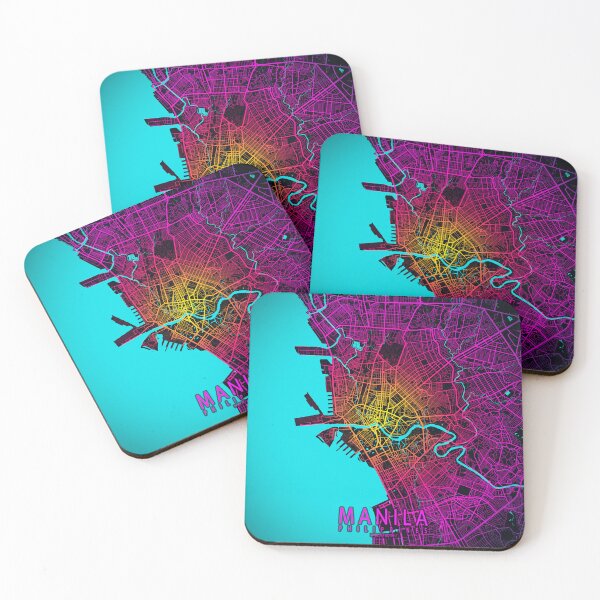 Item preview, Manila City Map of Philippines - Neon designed and sold by deMAP.