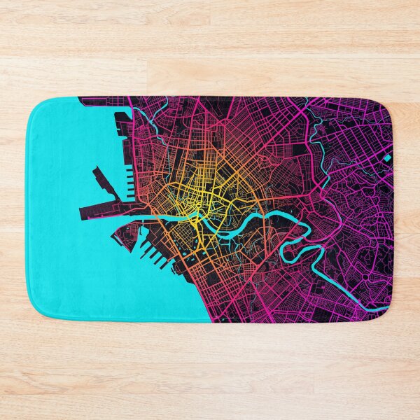 Item preview, Manila City Map of Philippines - Neon designed and sold by deMAP.