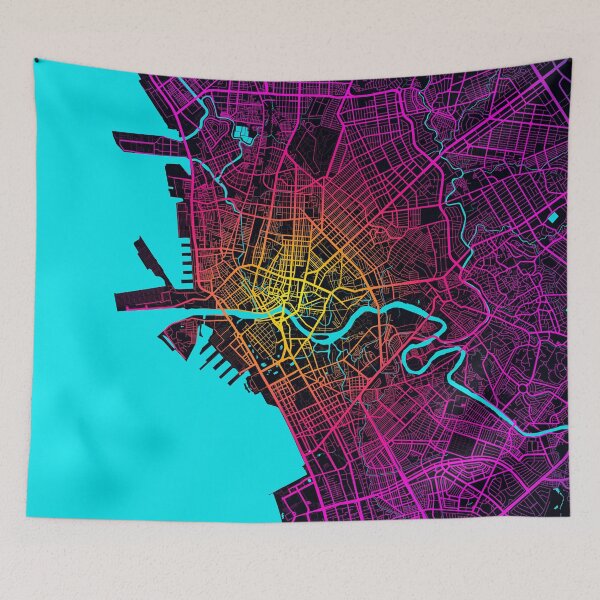 Item preview, Manila City Map of Philippines - Neon designed and sold by deMAP.