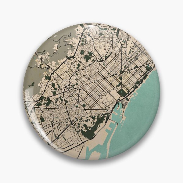 Artikelvorschau, Barcelona Stadtplan von Spanien - Vintage entworfen und verkauft von deMAP.