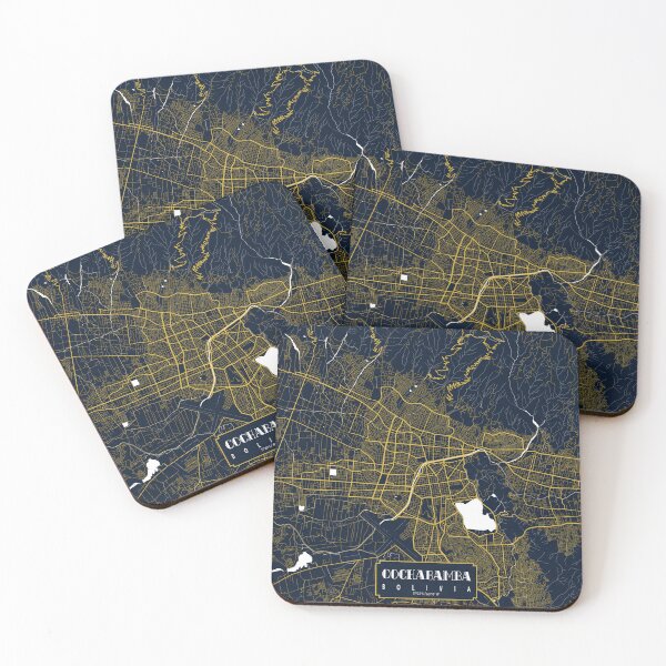 Item preview, Cochabamba City Map of Bolivia - Gold Art Deco designed and sold by deMAP.