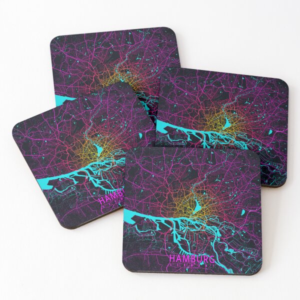Item preview, Hamburg City Map of Germany - Neon designed and sold by deMAP.