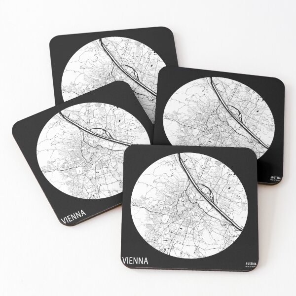Item preview, Vienna City Map of Austria - Black Circle designed and sold by deMAP.