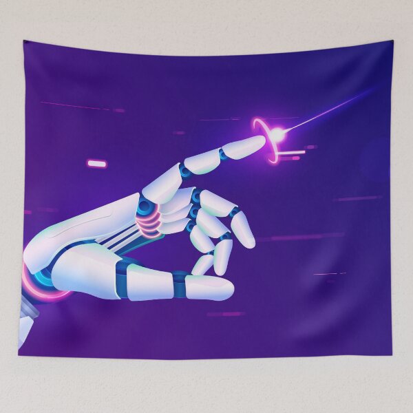 Item preview, edge ai or machine learning, artificial intelligence hand laser effect designed and sold by NiamLab.