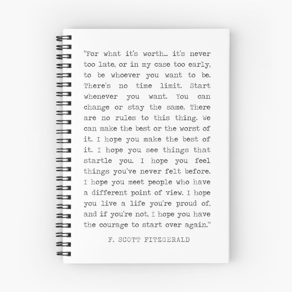 Item preview, F Scott Fitzgerald For What It s Worth Quote designed and sold by corbrand.