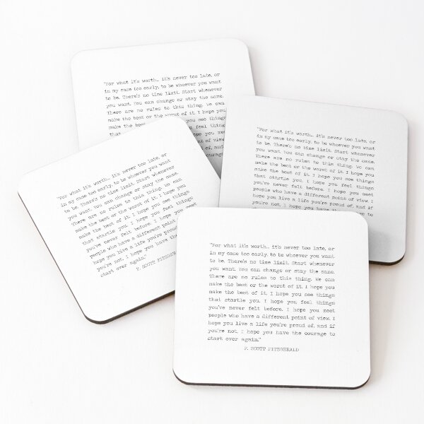 Item preview, F Scott Fitzgerald For What It s Worth Quote designed and sold by corbrand.