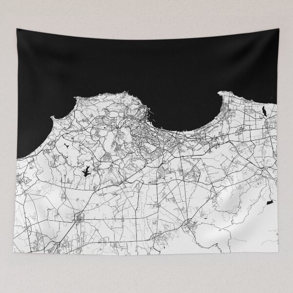 Item preview, Algiers City Map of Algeria - Black Circle designed and sold by deMAP.