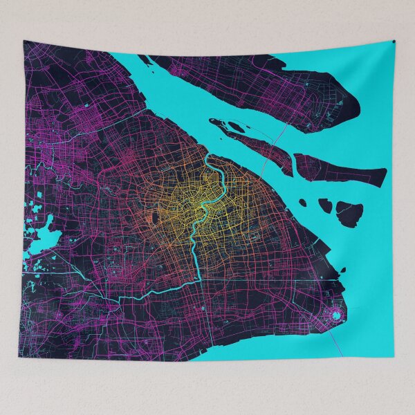 Item preview, Shanghai City Map of China - Neon designed and sold by deMAP.