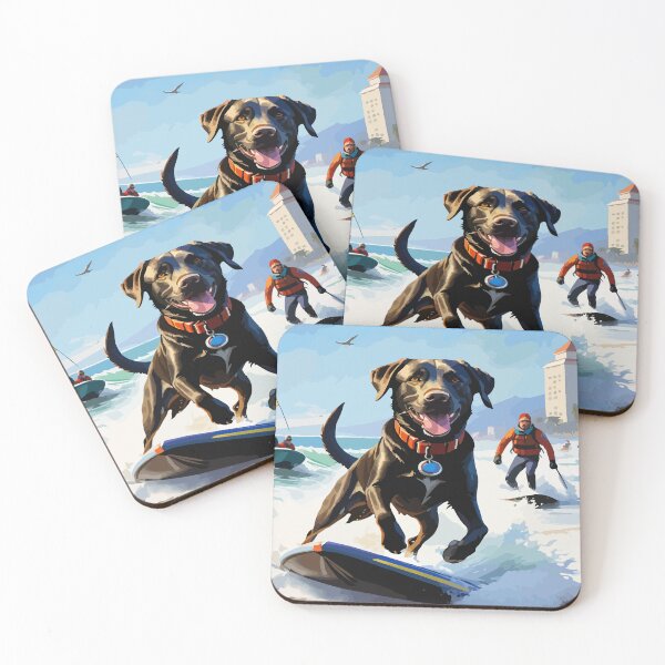 Item preview, Labrador shows off his surfing skills. designed and sold by Whose-sweat.