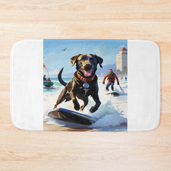 Item preview, Labrador shows off his surfing skills. designed and sold by Whose-sweat.