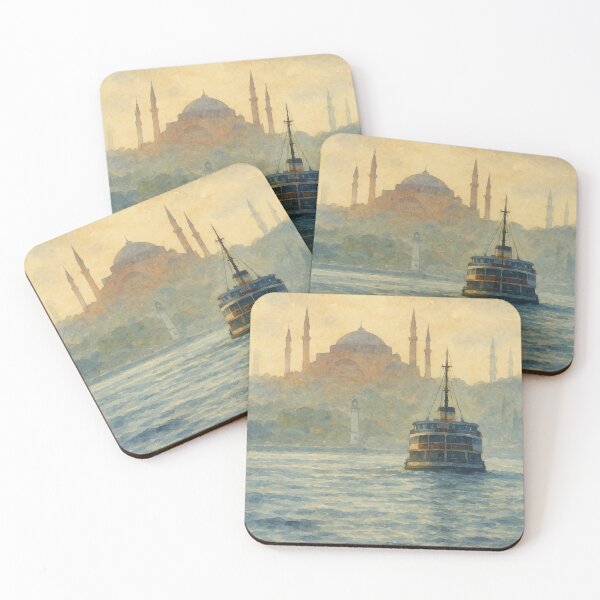 Item preview, Sunset Ferry  – Watercolor View of Istanbul's Historic Skyline designed and sold by Pacika.