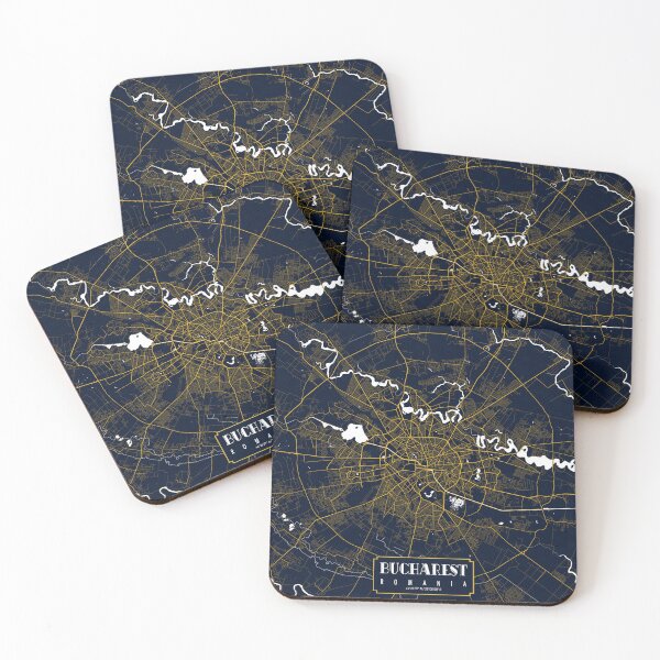 Item preview, Bucharest City Map Romania - Gold Art Deco designed and sold by deMAP.