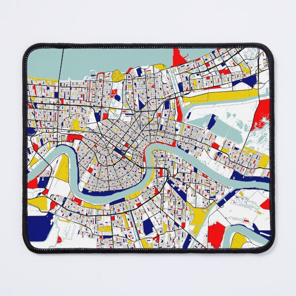 Artikelvorschau, Stadtplan von New Orleans, Louisiana - Mondrian entworfen und verkauft von deMAP.