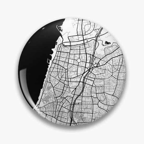 Item preview, Tel Aviv City Map of Israel - Black Circle designed and sold by deMAP.