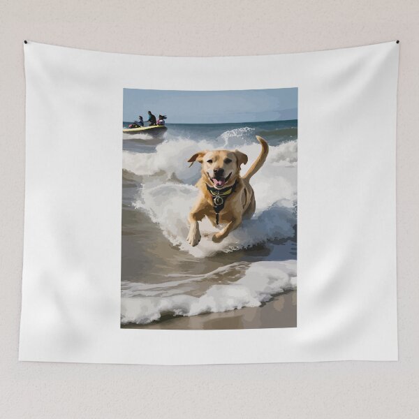 Item preview, Dogs having fun playing in the ocean waves. designed and sold by Whose-sweat.