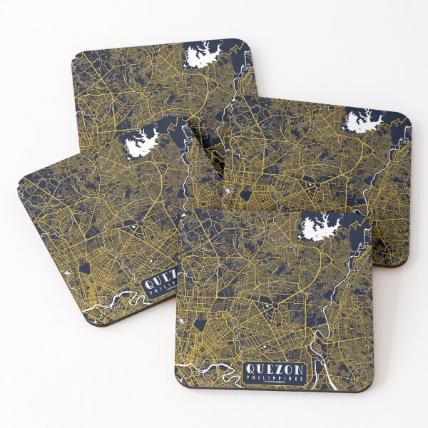 Item preview, Quezon City Map of the Philippines - Gold Art Deco designed and sold by deMAP.