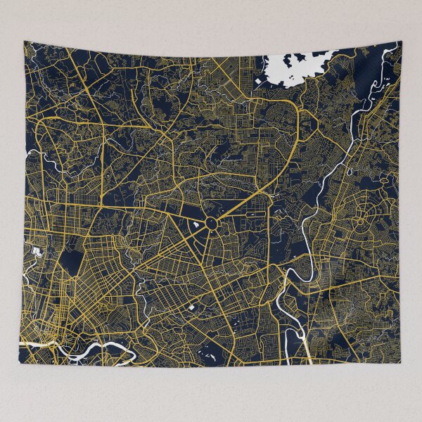 Item preview, Quezon City Map of the Philippines - Gold Art Deco designed and sold by deMAP.