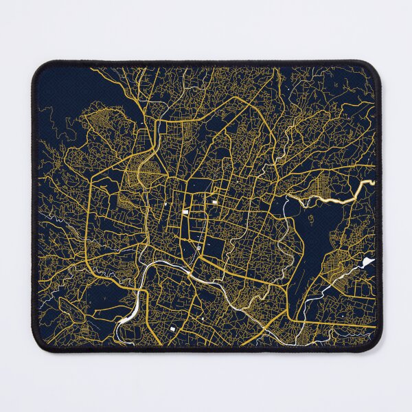 Item preview, Kathmandu City Map of Nepal - Gold Art Deco designed and sold by deMAP.