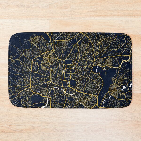 Item preview, Kathmandu City Map of Nepal - Gold Art Deco designed and sold by deMAP.