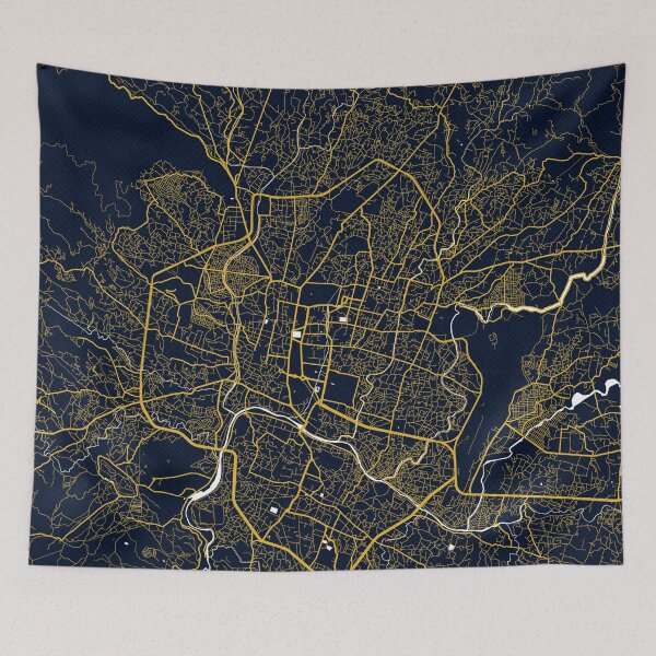 Item preview, Kathmandu City Map of Nepal - Gold Art Deco designed and sold by deMAP.