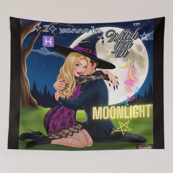 Item preview, True love – with little witch magic on moonlight designed and sold by Atarac.
