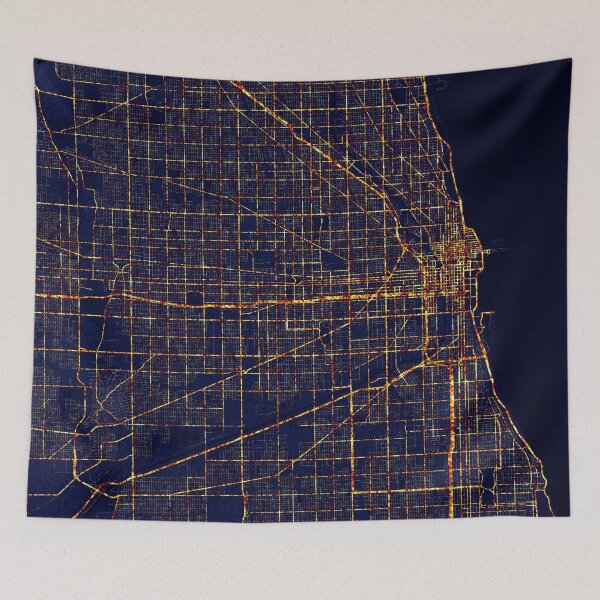 Item preview, Chicago, Illinois - City At Night designed and sold by deMAP.