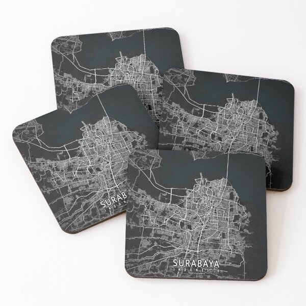 Item preview, Surabaya City Map of Indonesia - Dark designed and sold by deMAP.