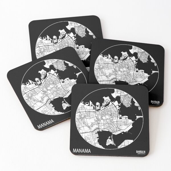 Item preview, Manama City Map Bahrain - Full Moon designed and sold by deMAP.