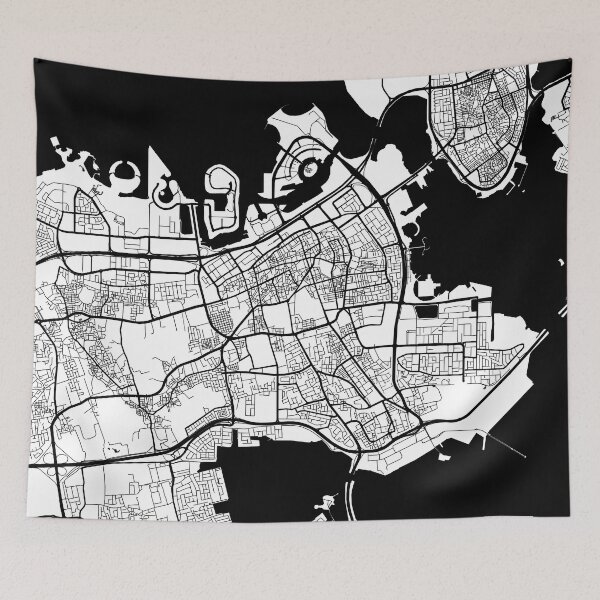 Item preview, Manama City Map Bahrain - Full Moon designed and sold by deMAP.