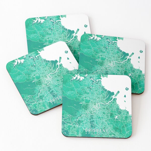 Item preview, Brisbane City Map of Australia - Watercolor designed and sold by deMAP.