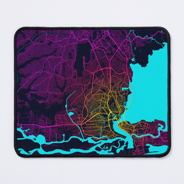 Item preview, Lagos City Map of Nigeria - Neon designed and sold by deMAP.