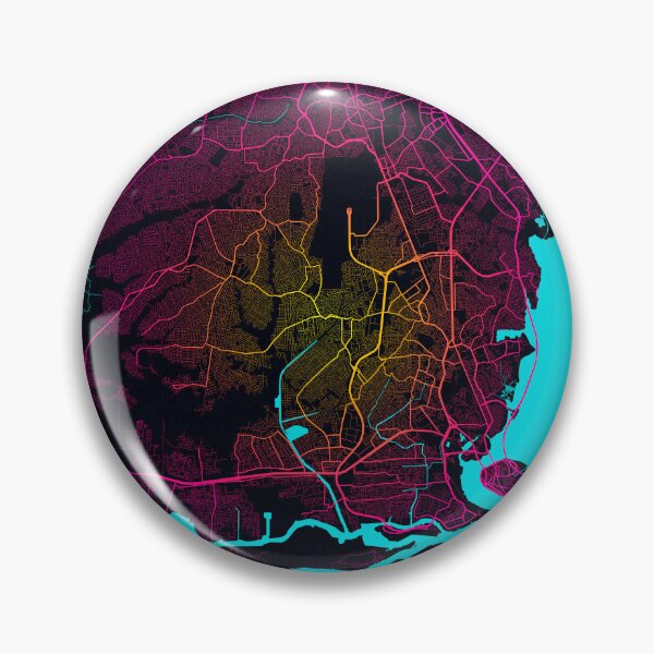 Item preview, Lagos City Map of Nigeria - Neon designed and sold by deMAP.