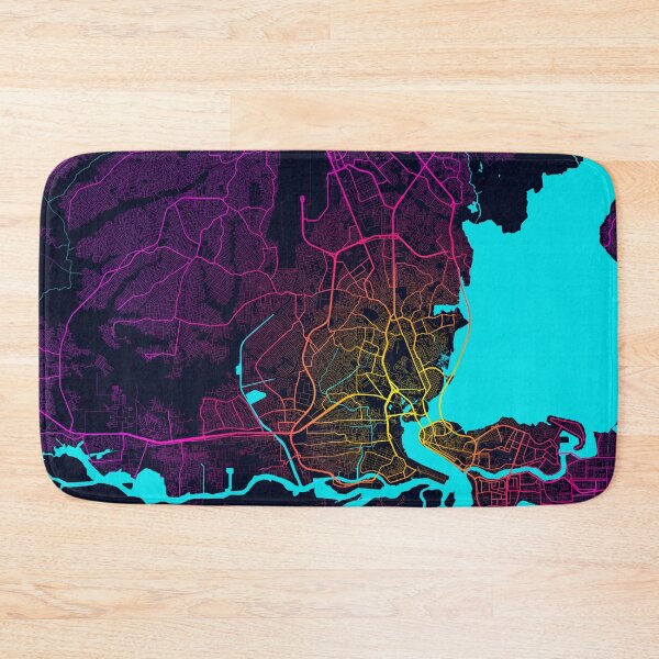 Item preview, Lagos City Map of Nigeria - Neon designed and sold by deMAP.
