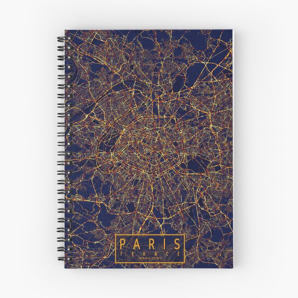 Artikelvorschau, Paris Stadtplan von Frankreich - Nacht entworfen und verkauft von deMAP.