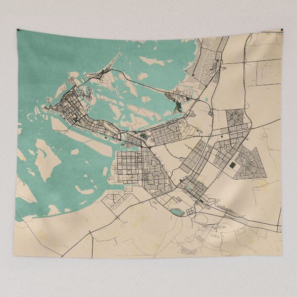 Item preview, Abu Dhabi City Map of United Arab Emirates - Vintage designed and sold by deMAP.