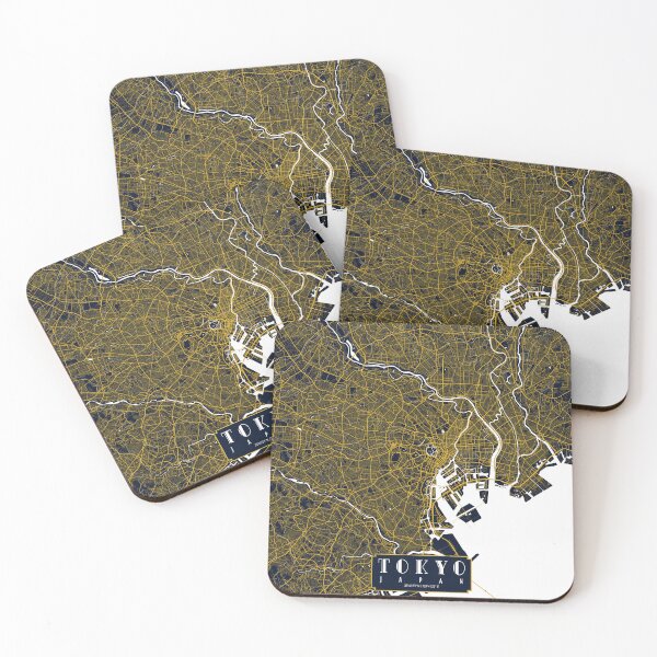 Item preview, Tokyo City Map of Japan - Gold Art Deco designed and sold by deMAP.