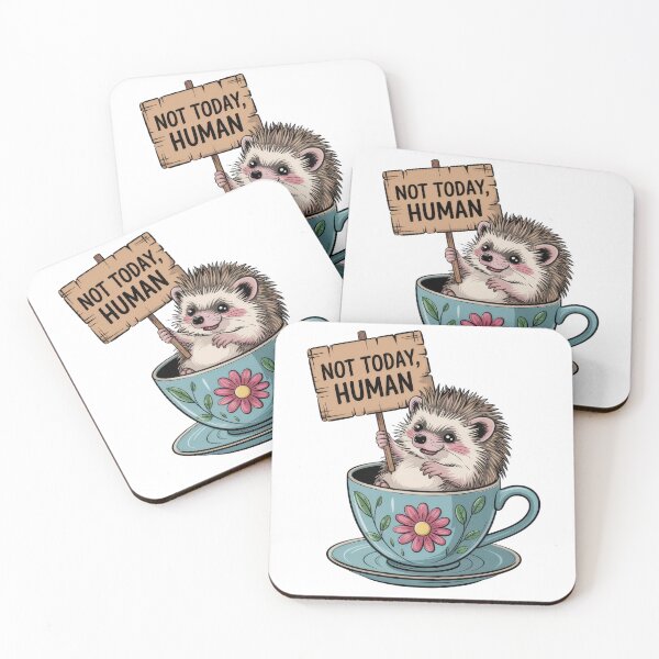 Item preview, Not Today Human Hedgehog in Teacup Art designed and sold by EpicMediaShop.