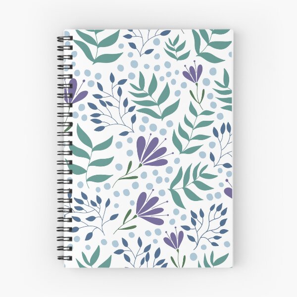 Aperçu de l'œuvre Motif floral sans couture violet, bleu et vert créée et vendue par Fern and Quill.