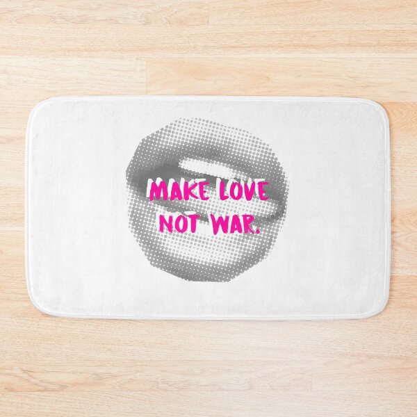 Item preview, Make Love Not War quote with halftone black and white lips designed and sold by adesignworld.