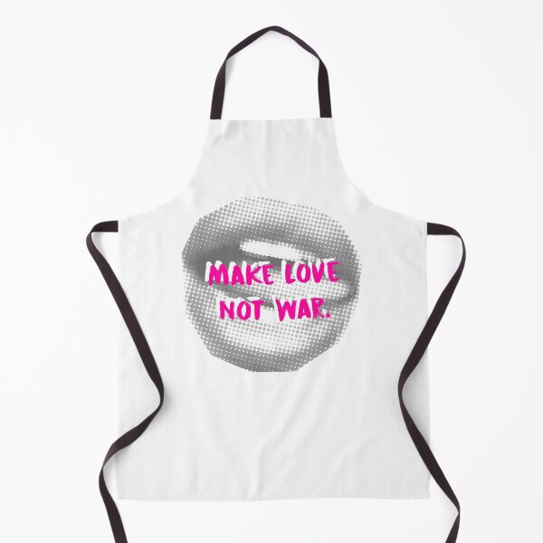 Item preview, Make Love Not War quote with halftone black and white lips designed and sold by adesignworld.