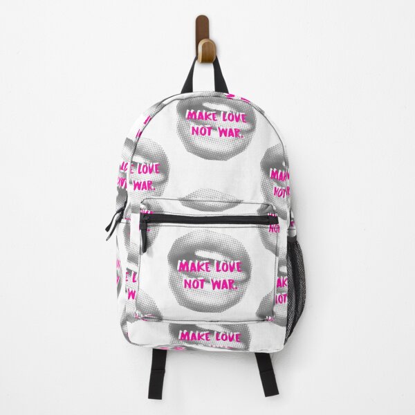 Item preview, Make Love Not War quote with halftone black and white lips designed and sold by adesignworld.