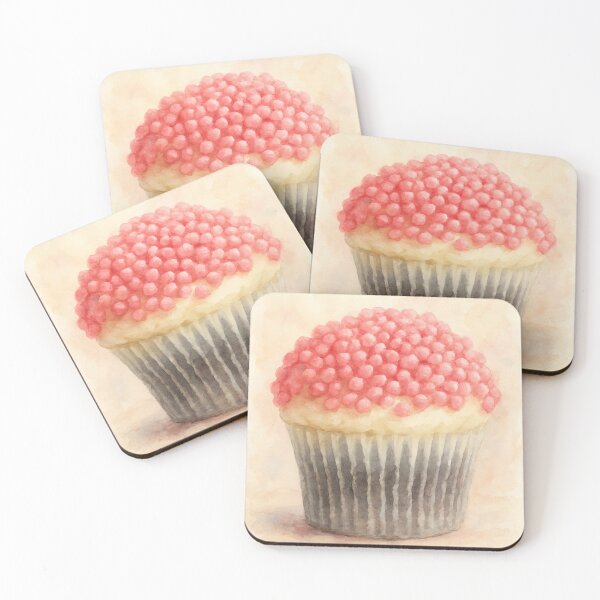 Item preview, Watercolor Style Cupcake with Pink Candy Sprinkles - Fine Art Illustration designed and sold by Pacika.
